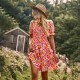 Diyun European and American Foreign Trade Amazon French Romantic Dress 2023 Spring/Summer Floral Long and Short sleeves Cake