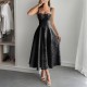 Diyun Cross-border European and American elegant style halter jacquard long dress for women's clothing 2025 summer Independent store on Amazon