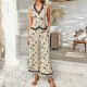 Diyun Cross-border 2025 Spring/Summer Bosimi Asian, European and American Style Printed Lace cardigan Vest Long Pants Set Women's Clothing