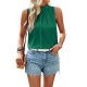 Diyun Cross-border Women's Clothing Amazon Spring/Summer 2024 Foreign trade Elegant semi-high neck solid color pullover sleeveless top