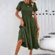 Diyun Cross-border Women's Clothing Amazon Spring/Summer 2025 Export Solid color, elegant style, hollowed-out dress Women's Independent Station
