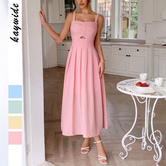 Diyun European and American Casual vacation halter high-end long dress Women's clothing Spring/Summer 2025 Amazon Independent Store