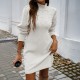 Diyun's European and American women's clothing cross-border Amazon 2024 Autumn/winter, elegant and stylish high-neck, body-hugging sweater dress