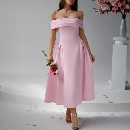 Diyun Cross-border European and American party Evening dress, one-shoulder wraparound dress for women's clothing, Spring/Summer 2025 Amazon dress