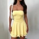 Diyun's European and American women's clothing Y2K sexy style Amazon Spring/Summer 2024 Sexy solid color strapless tight dress