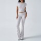 Diyun Cross-border European and American women's Clothing Amazon Spring/Summer 2025 Export Casual Solid Color Slimming Short-sleeved long Pants Set