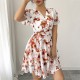 Diyun European and American Casual vacation printed short-sleeved cake dress, skirt, dress, women's clothing, Spring/Summer 2025, Amazon