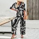Diyun Cross-border European and American Women's Clothing Bohemian Vacation Style 2025 Spring/Summer Casual Printed short-sleeved pants Set