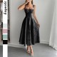 Diyun Cross-border European and American elegant style halter jacquard long dress for women's clothing 2025 summer Independent store on Amazon