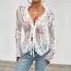 Diyun Cross-border Foreign Trade Women's Top Independent Station 2024 Spring/Summer Sexy and Fitted Long-sleeved Lace Trim top