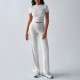 Diyun Cross-border Foreign Trade European and American Women's Clothing 2025 Spring/Summer Elegant Solid Color round neck Urban Casual Fashion Set for women