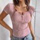 Diyun Cross-border European and American Y2K style sexy slimming short-sleeved T-shirt women's clothing 2025 Spring/Summer Amazon Independent foreign Trade Station
