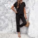 Diyun European and American Women's Clothing Amazon Trade 2024 Spring/Summer Casual Short-sleeved top and long Pants Set