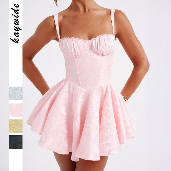 Diyun Cross-border European and American elegant evening dress, halter dress for children, 2025 summer Amazon mini skirt