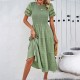 Diyun Cross-border Women's Clothing Amazon Spring/Summer 2025 Export Solid color, elegant style, hollowed-out dress Women's Independent Station