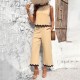 Diyun Cross-border European and American women's Clothing Amazon Spring/Summer 2024 Export Casual and Elegant vest, top and long Pants Set