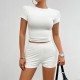 Diyun Cross-border Amazon Europe and America Y2K Women's Clothing Export 2024 Spring/Summer Sexy Solid Color Slim Short Pants Set