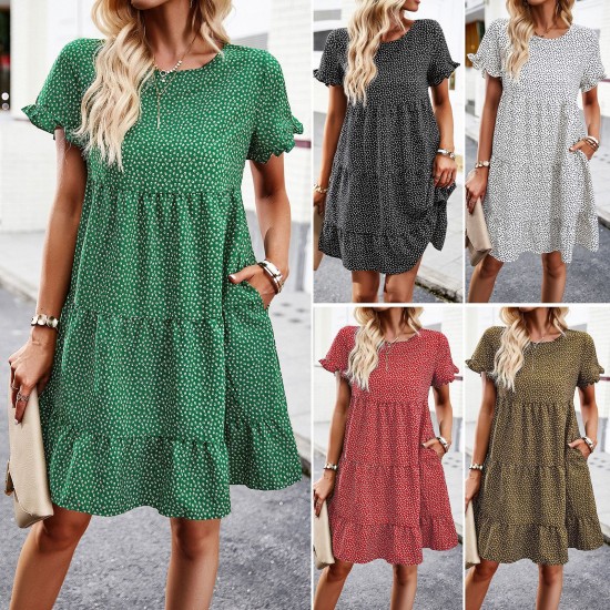 Diyun's European and American cross-border Amazon casual vacation print dress for Spring/Summer 2023, with a unique ranch style