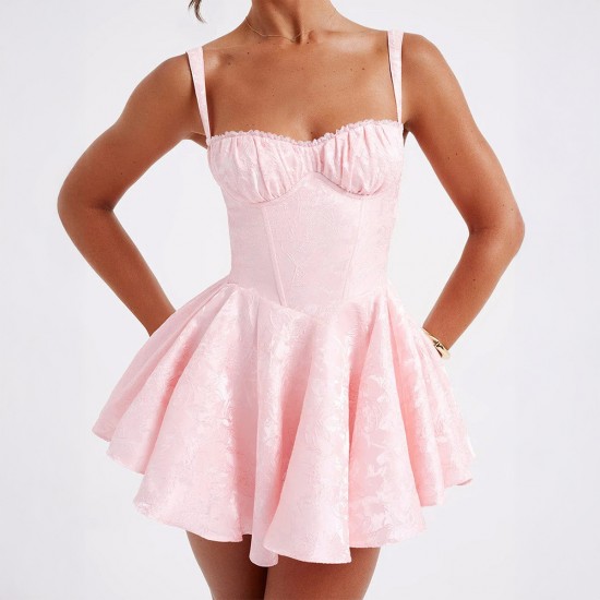 Diyun Cross-border European and American elegant evening dress, halter dress for children, 2025 summer Amazon mini skirt