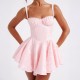 Diyun Cross-border European and American elegant evening dress, halter dress for children, 2025 summer Amazon mini skirt
