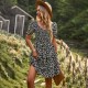 Diyun European and American Foreign Trade Amazon French Romantic Dress 2023 Spring/Summer Floral Long and Short sleeves Cake