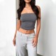 Diyun Cross-border Y2K sexy Women's Clothing Independent Station Amazon Spring/Summer 2024 Solid color tight short strapless top