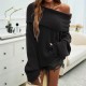 Diyun Cross-border Trade Women's top Amazon 2024 Autumn/Winter Loose solid color pullover long-sleeved sweater