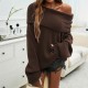 Diyun Cross-border Trade Women's top Amazon 2024 Autumn/Winter Loose solid color pullover long-sleeved sweater