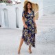 Diyun Cross-border Independent Station European and American Women's Clothing 2025 Spring/Summer Export Style Printed Waist Short Sleeved dress