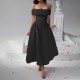 Diyun Cross-border European and American party Evening dress, one-shoulder wraparound dress for women's clothing, Spring/Summer 2025 Amazon dress