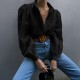 Diyun Amazon Spring/Summer 2025 Foreign trade European and American casual Loose fashion Openwork puffed-sleeve cardigan women's clothing