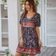 Self-designed casual vacation-style dress 2023 summer printed fresh and delicate dress, light luxury and ethereal
