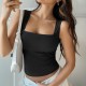Di Yun's Spring/Summer 2025 Amazon European and American style top and vest women's Y2K solid color sexy Spice Girl Crop top short style