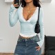 Diyun Cross-border European and American Y2K sexy style lace long-sleeved vest T-shirt women's clothing 2025 Spring/Summer Amazon Independent Store
