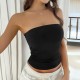 Diyun's Spring/Summer 2025 new cross-border Amazon European and American Y2K sexy solid color backless knitted strapless top for women