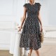 Diyun's European and American cross-border Amazon independent station floral print dress 2023 summer foreign trade women's clothing elegant long dress