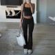 Diyun Cross-border 2025 Spring/Summer European and American Y2K Casual Sporty Style Solid color knitted vest long Pants Set Women's Clothing