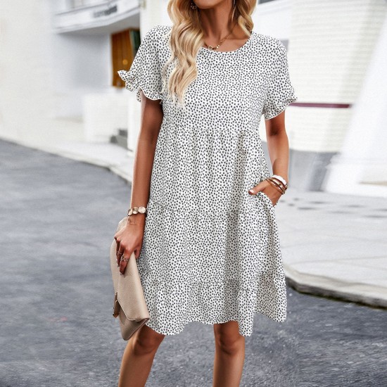 Diyun's European and American cross-border Amazon casual vacation print dress for Spring/Summer 2023, with a unique ranch style