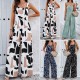 Diyun Amazon's European and American women's clothing cross-border 2024 Spring/Summer export elegant and loose sleeveless printed jumpsuit