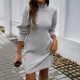 Diyun's European and American women's clothing cross-border Amazon 2024 Autumn/winter, elegant and stylish high-neck, body-hugging sweater dress