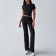 Diyun Cross-border Foreign Trade European and American Women's Clothing 2025 Spring/Summer Elegant Solid Color round neck Urban Casual Fashion Set for women