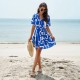 Diyun Cross-border Dress Amazon Spring/Summer 2024 export European and American elegant geometric print short-sleeved dress
