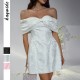 Diyun Cross-border European and American party Evening Dress, Women's bow, socialite style strapless dress, Spring/Summer 2025 Amazon