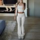 Diyun Cross-border 2025 Spring/Summer European and American Y2K Casual Sporty Style Solid color knitted vest long Pants Set Women's Clothing