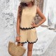 Diyun Cross-border Amazon European and American short-sleeved Women's Clothing 2024 Spring/Summer Foreign Trade Casual Fashion Lace Short Pants Set