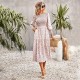 Self-developed and designed Amazon's stylish cinched waist printed dress for Spring/Summer 2023 for casual and vacation-friendly women