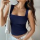Di Yun's Spring/Summer 2025 Amazon European and American style top and vest women's Y2K solid color sexy Spice Girl Crop top short style