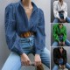 Diyun Amazon Spring/Summer 2025 Foreign trade European and American casual Loose fashion Openwork puffed-sleeve cardigan women's clothing